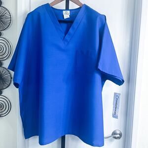 NWT Fundamentals Womens Scrub Top - Royal Blue, Plus Size 4XL
